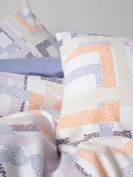 Cotton Box Flanel Nevresim Takımı Çift Kişilik Hayden Lila - Resim 2