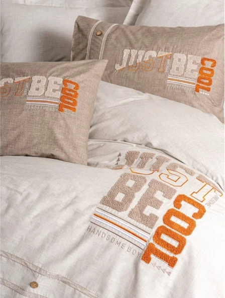 Cotton Box Mood Nakışlı Ranforce Çift Kişilik Nevresim Takımı Cool Kahve - 2