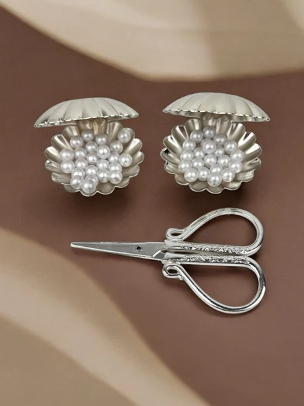 Brezza İstridye İnci Yüzüklük ve Söz Makası  Beyaz ürün görseli