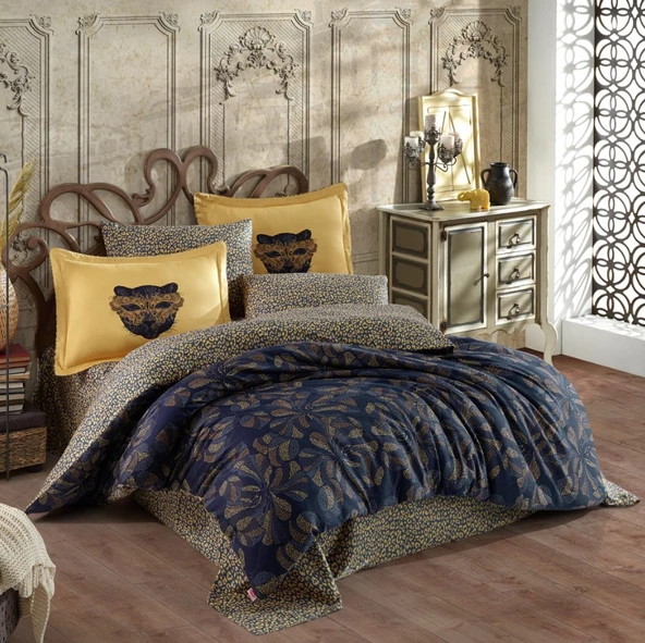 Hobby Çift Kişilik Saten Nevresim Caprice Sarı - Resim 2