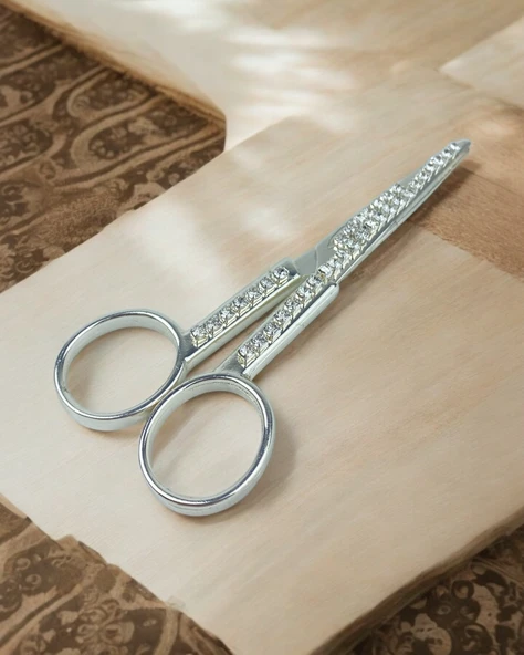 Zane Taşlı Söz Nişan Makası gümüş