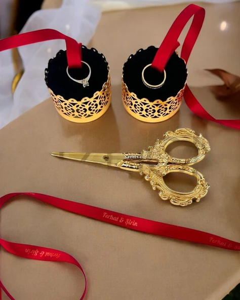 Armonia Gold Kadife Yükselti ve Söz Makası Seti gold