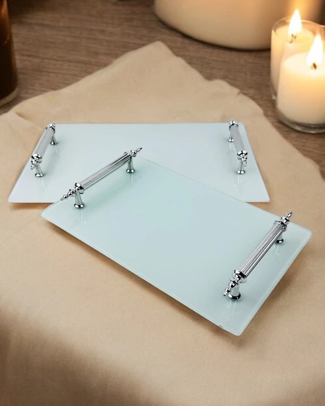 Skylar Dekoratif Söz Nişan Tepsisi   gümüş