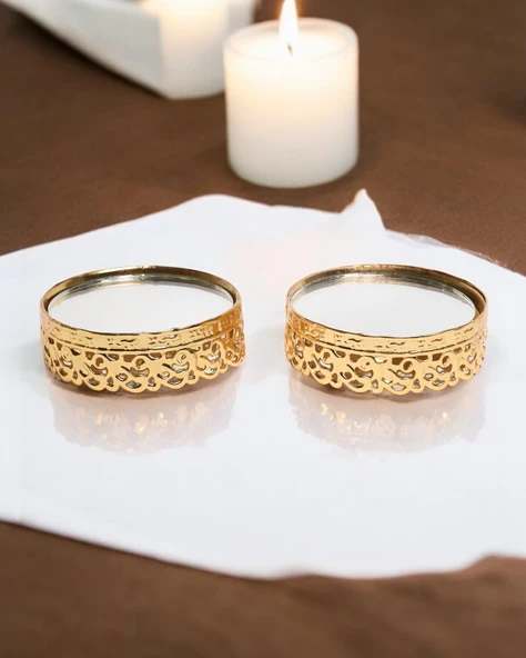 Risplendere Yuvarlak Aynalı Yüzük Yükselticisi gold