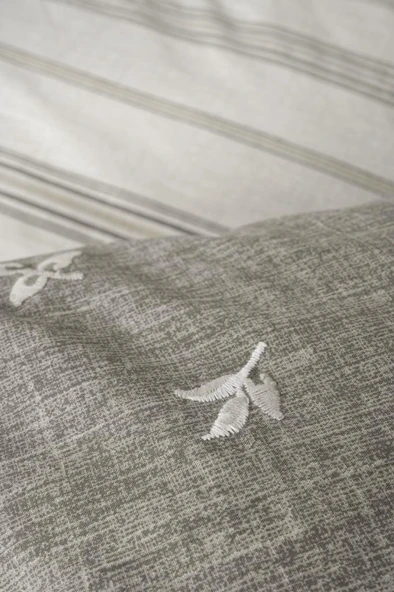 Cotton Box Klein Nakışlı Çift Kişilik Nevresim Takımı Moke Kahve - 3