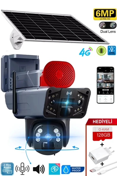 Okam Pro APP Aİ (YAPAY ZEKA) 4G DUAL LENS SOLAR HAREKETLİ GECE GÖRÜŞ SESLİ TÜRKÇE UYGULAMA AKILLI KAMERA