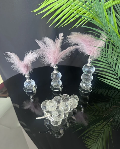 Cascade Dekoratif Gümüş Tüylük ve Üzüm   Pembe