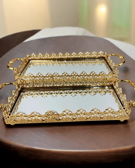 Sage Dekoratif Söz Nişan Tepsisi  gold