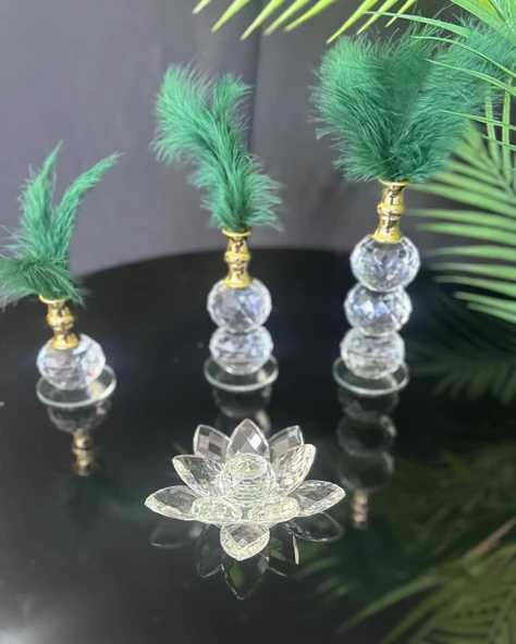 Seraph Gold Dekoratif Tüylük ve Lotus BEYAZ-GÜMÜŞ