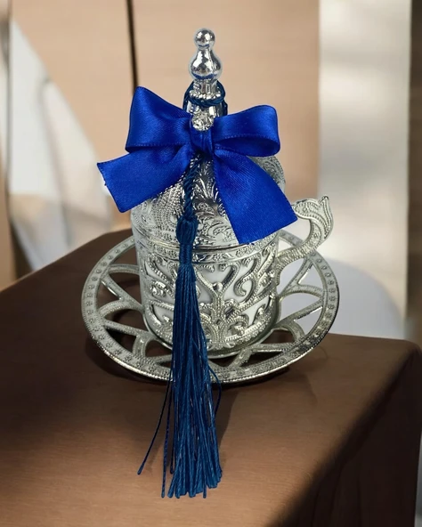 Elm Damat Kahve Fincanı mavi