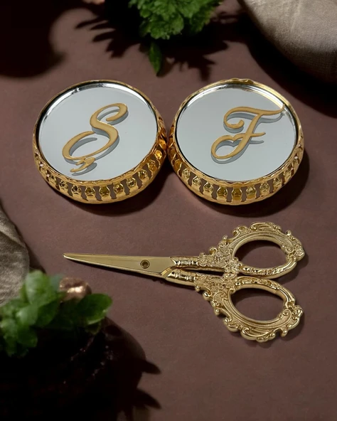 Sereno Gold Aynalı Yükselti ve Söz Makası Seti  gold - 1