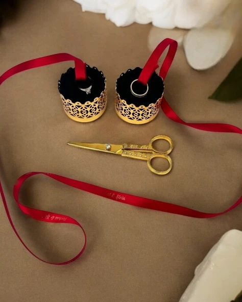 Armonia Gold Kadife Yükselti ve Söz Makası Seti BRONZ