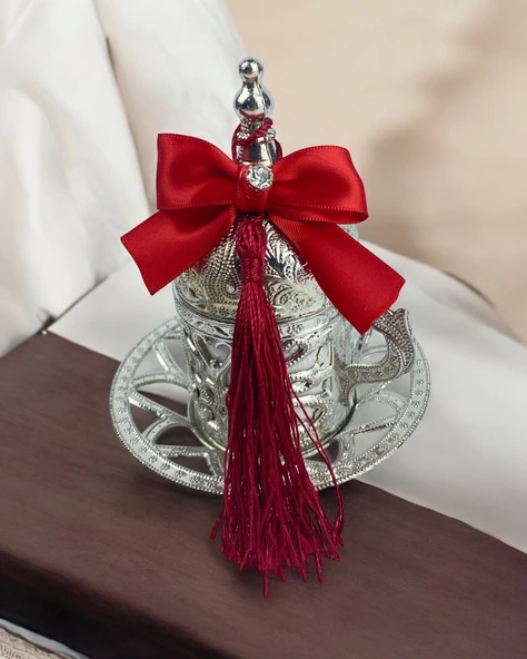Elm Damat Kahve Fincanı  Kırmızı