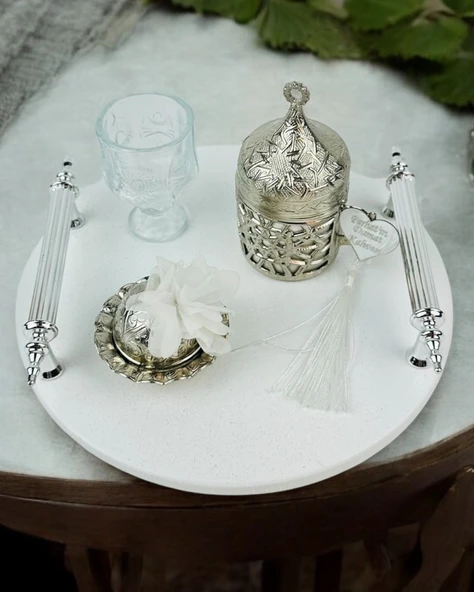 Adoration Söz Kahve Tepsisi  GRİ