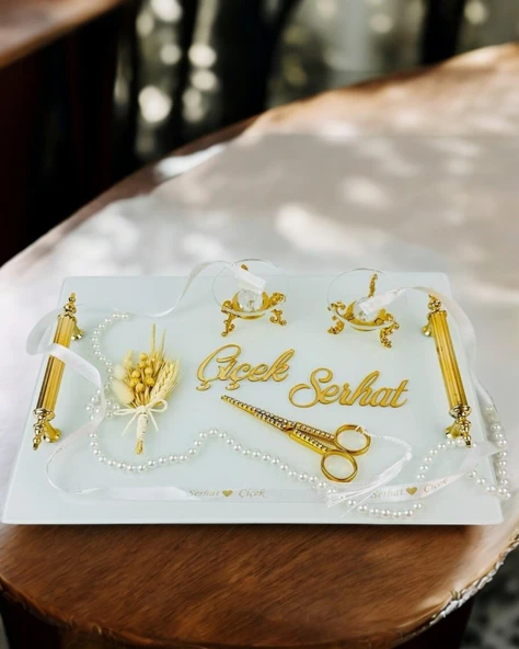 Promise Beyaz Söz Tepsisi   krem - 2