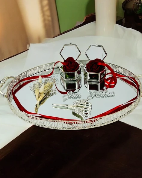 Whisper Metal Gümüş Söz Tepsisi Beyaz