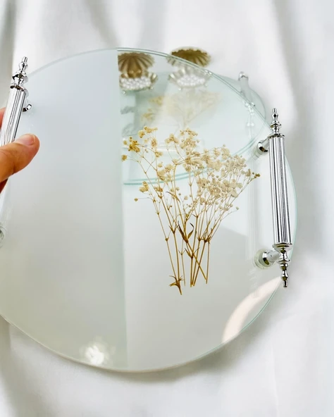 Radiant Söz Tepsisi ve Nişan Tepsisi Seti  BRONZ - 4