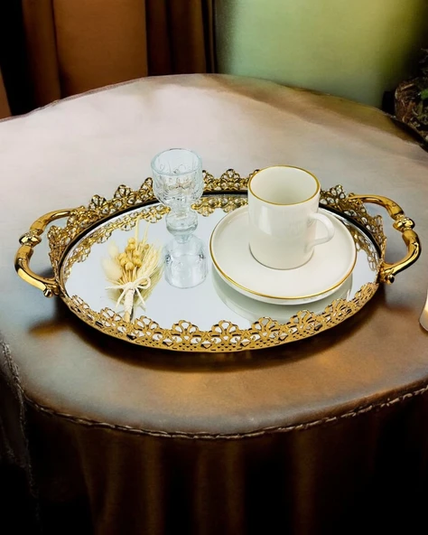 Togetherness Nişan kahve tepsisi ve Söz Tepsisi gold - 3