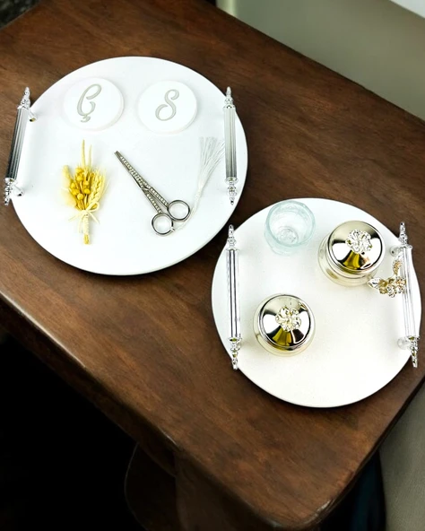 Adoration Polyester Söz Tepsisi krem