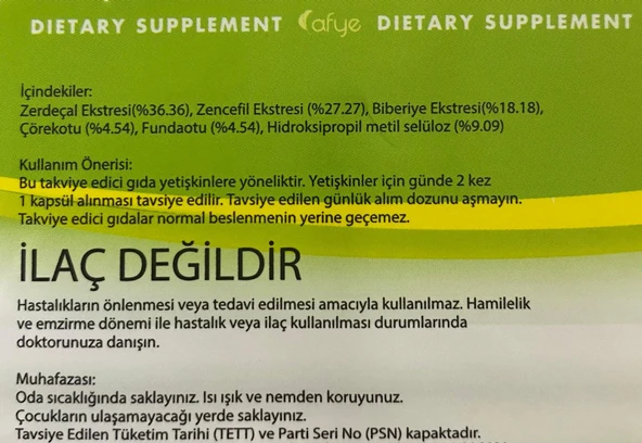 Afye Z.Y.F. Takviye Edici Gıda (90 Kapsül) - 3