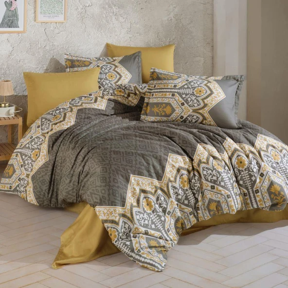 Clasy Saten Çift Kişilik Nevresim Takımı Adal Haki - Resim 3