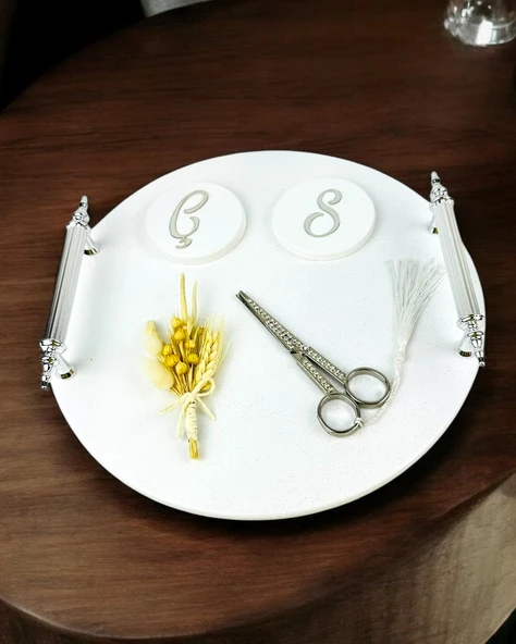 Adoration Polyester Söz Tepsisi krem - 4