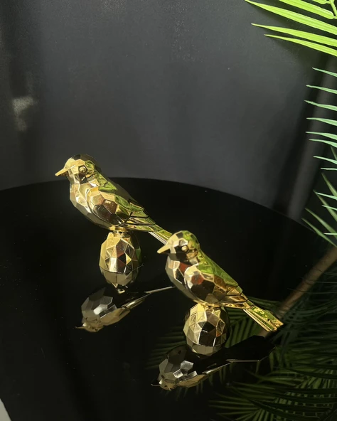 Lyra Dekoratif Kuş gold