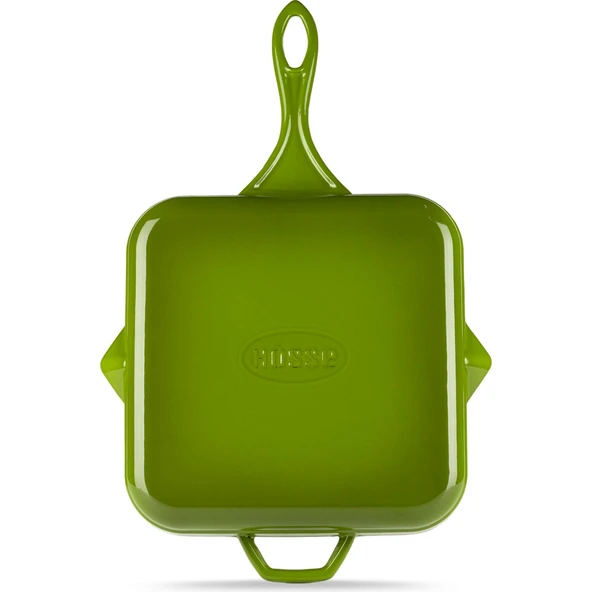 HOSSEVEN HS K GTV 2828 KARE GRİLL TAVA 28X28 CM YARDIMCI KULPLU YEŞİL - 3