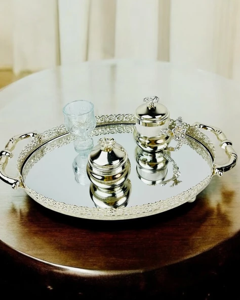 Whisper Metal Gümüş Söz Tepsisi Beyaz - 2