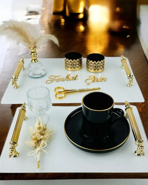 Promise Beyaz Söz Tepsisi Siyah