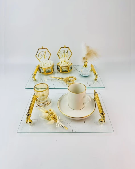 Fidelity Şeffaf Desenli Söz Tepsisi BRONZ