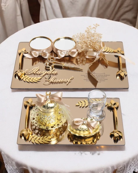Harmony Söz Tepsisi ve Nişan Tepsisi  gold