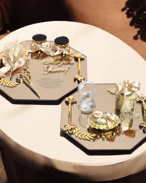 Affinity Sekizgen Gold Söz Nişan Tepsisi  gold