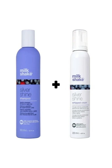 MİLKSHAKE Milk Shake Silver Shine Mor Tonlama Şampuanı 300ml + Durulanmayan Köpük 200 Ml
