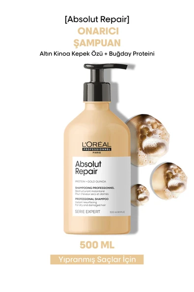 L'OREAL PROFESSİONNEL Serie Expert Absolut Repair Yıpranmış Saçlar Için Onarıcı Şampuan 500ml