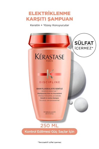 KERASTASE Discipline Bain Fluidéaliste Sülfatsız Zor Şekillenen Saçlar Için Kontrol Sağlayan Elektri