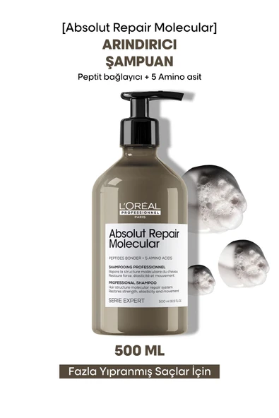 L'OREAL PROFESSİONNEL Serie Expert Absolut Repair Molecular Tüm Yıpranmış Saçlar Için Arındırıcı Şam