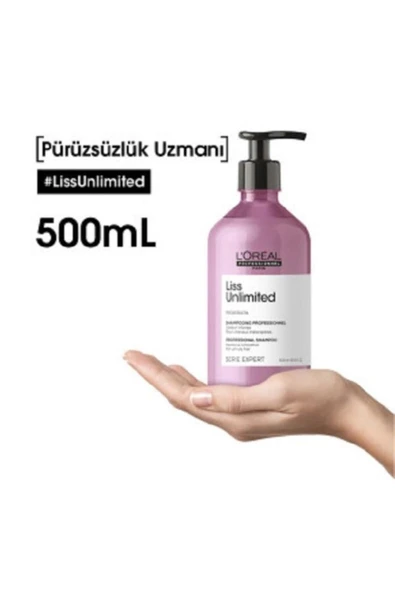 L'OREAL PROFESSİONNEL Loreal Serie Expert Liss Unlimited Elektriklenme Karşıtı Ve Yumuşaklık Veren Şampuan 500 ml - Resim 7