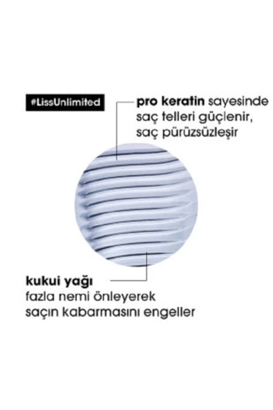 L'OREAL PROFESSİONNEL Loreal Serie Expert Liss Unlimited Elektriklenme Karşıtı Ve Yumuşaklık Veren Şampuan 500 ml - Resim 5