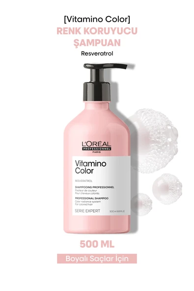 L'OREAL PROFESSİONNEL Serie Expert Vitamino Color Boyalı Saçlar Için Renk Koruyucu Şampuan 500ml