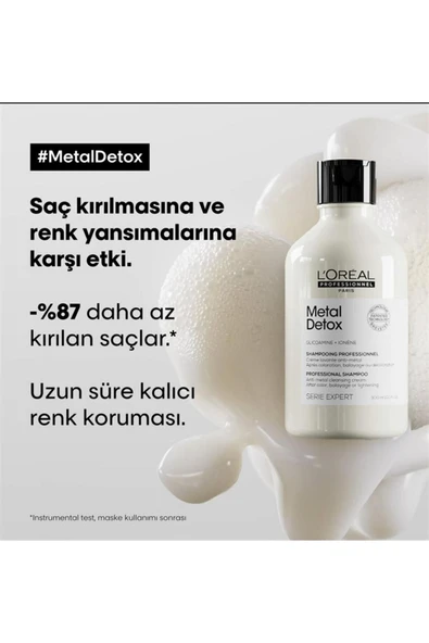 L'OREAL PROFESSİONNEL Loreal Professional Metal Detox-Kırılma Karşıtı Saça Yoğun Parlaklık Veren 3'lü/Bakım Seti/GEM100D5S - Resim 2