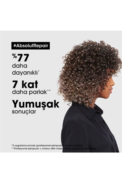 L'OREAL PROFESSİONNEL Serie Expert Absolut Repair Yıpranmış Saçlar Için Onarıcı Altın Maske 250ml - 3