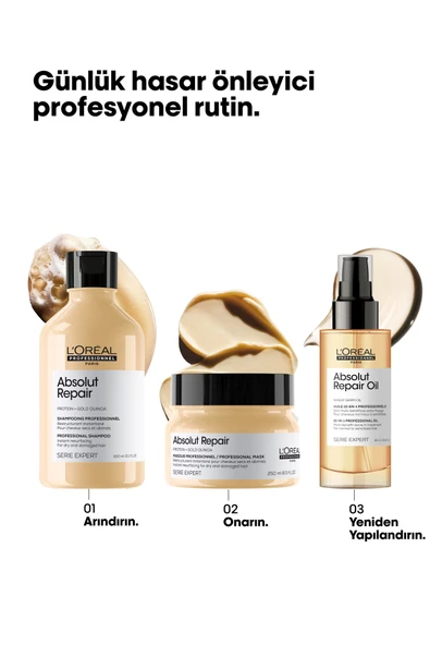 L'OREAL PROFESSİONNEL Loreal Serie Expert Absolut Repair 10 In 1 Yıpranmış Saçlar Için 10 Etkili Mucize Saç Bakım Yağı 90 - 4