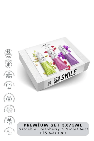 OHLALA Pistachio, Raspberry & Violet Mint Premium Set 3 x 75 ml Diş Macunu - 2