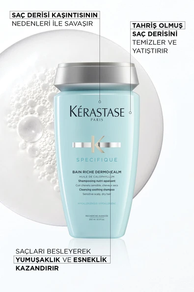 KERASTASE Specifique Bain Dermocalm Riche Kuru Saç Derisi Için Hassasiyet Karşıtı Şampuan 250 ml - Resim 2