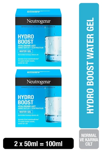 NEUTROGENA Hydro Boost Water Gel Normal Ciltler Için Nemlendirici 50 ml X 2 Adet