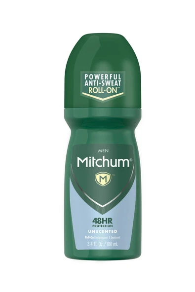 MİTCHUM Trıple Odor Defense Unscented Antiperspirant (48hr) Erkek Roll On Deodorant 3.4oz 100ml