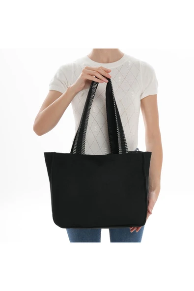 ÇANTA avvaH Özel Tasarım Siyah Kaşe Basic Kol Çantası SKKK1036 - 3