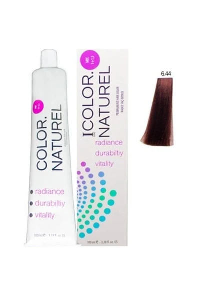 COLOR NATUREL Kalıcı Saç Boyası 100 ml  6.44 Koyu Yoğun Bakır