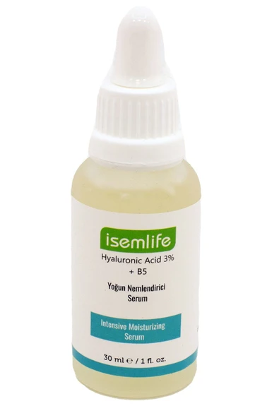 İSEMLİFE Yoğun Nemlendirici Bakım Serumu 30 ml (HYALURONIC ACID 3% VİTAMİN B5)